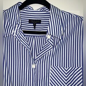 Rag & Bone blue and white striped button down